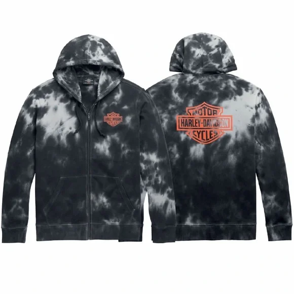 Harley - Davidson Tie-Dye Logo Pullover Zip-Up Hoodie Size 2XL Limited Edition